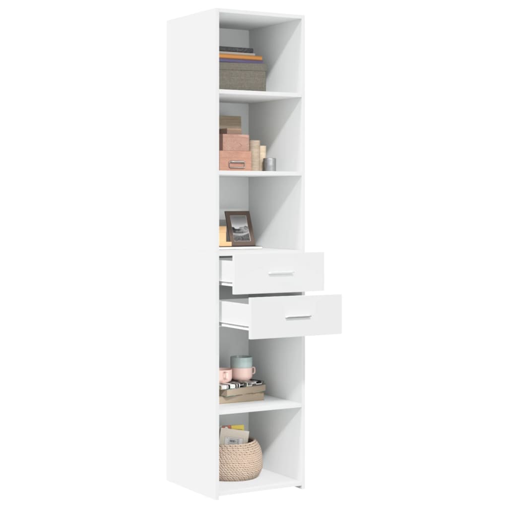 Highboard White 40x42.5x185 cm Engineered Wood