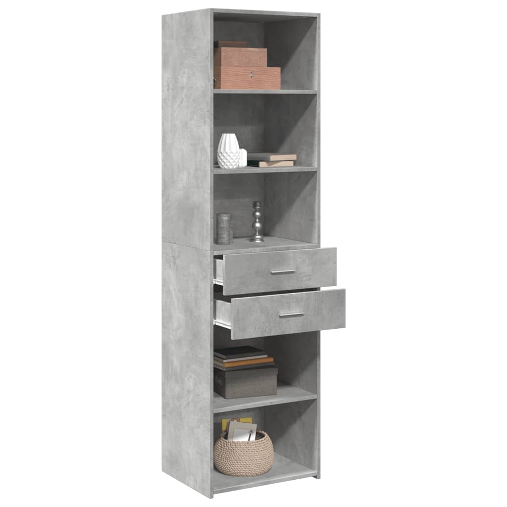 Highboard Concrete Grey 50x42.5x185 cm Engineered Wood