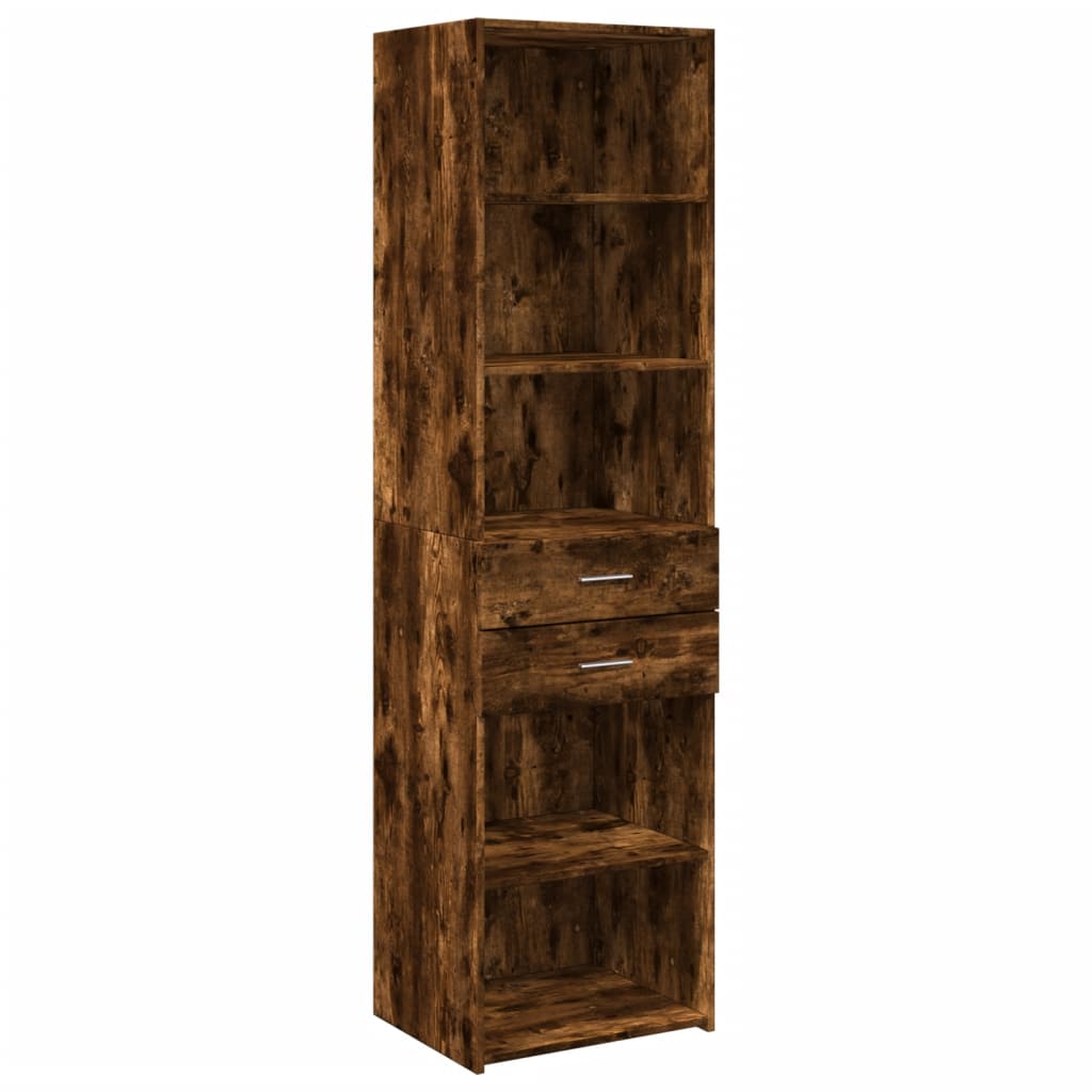 Highboard Smoked Oak 50x42.5x185 cm Engineered Wood