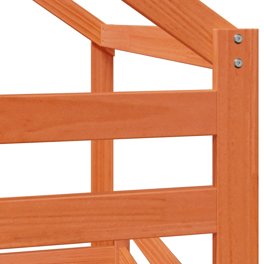 Bunk Bed without Mattress Wax Brown 75x190 cm Small Single Solid Wood Pine