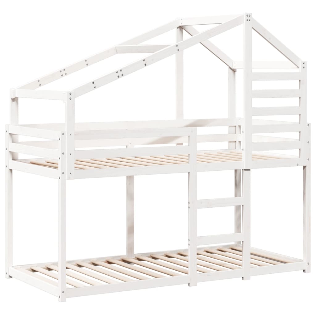 Bunk Bed without Mattress White 90x200 cm Solid Wood Pine