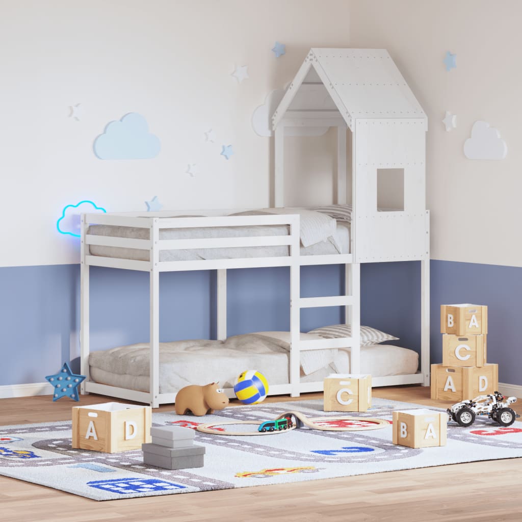 Bunk Bed without Mattress White 90x200 cm Solid Wood Pine