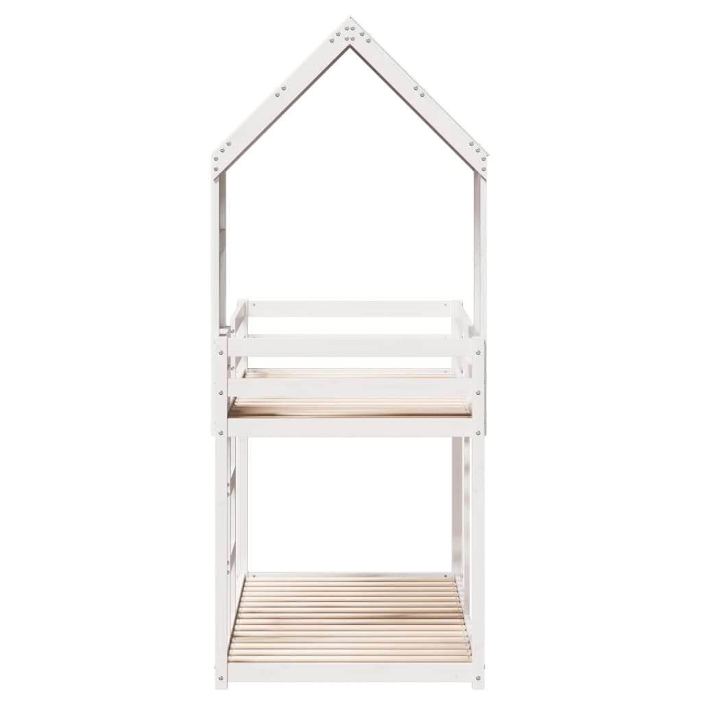 Bunk Bed without Mattress White 75x190 cm Small Single Solid Wood Pine
