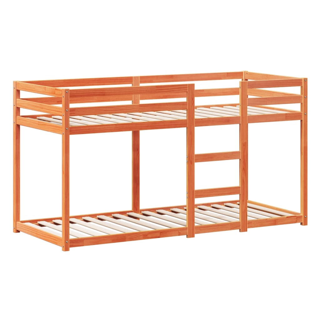 Bunk Bed without Mattress Wax Brown 75x190 cm Small Single Solid Wood Pine