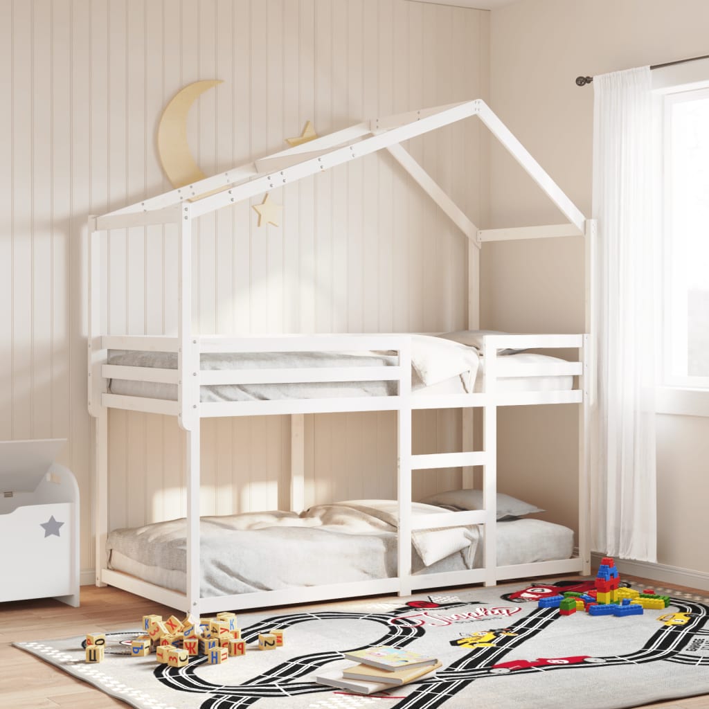 Bunk Bed without Mattress White 80x200 cm Solid Wood Pine