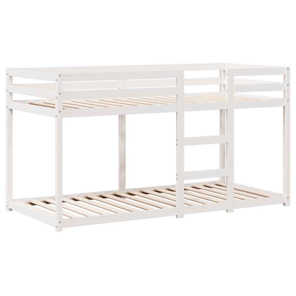Bunk Bed without Mattress White 90x190 cm Single Solid Wood Pine