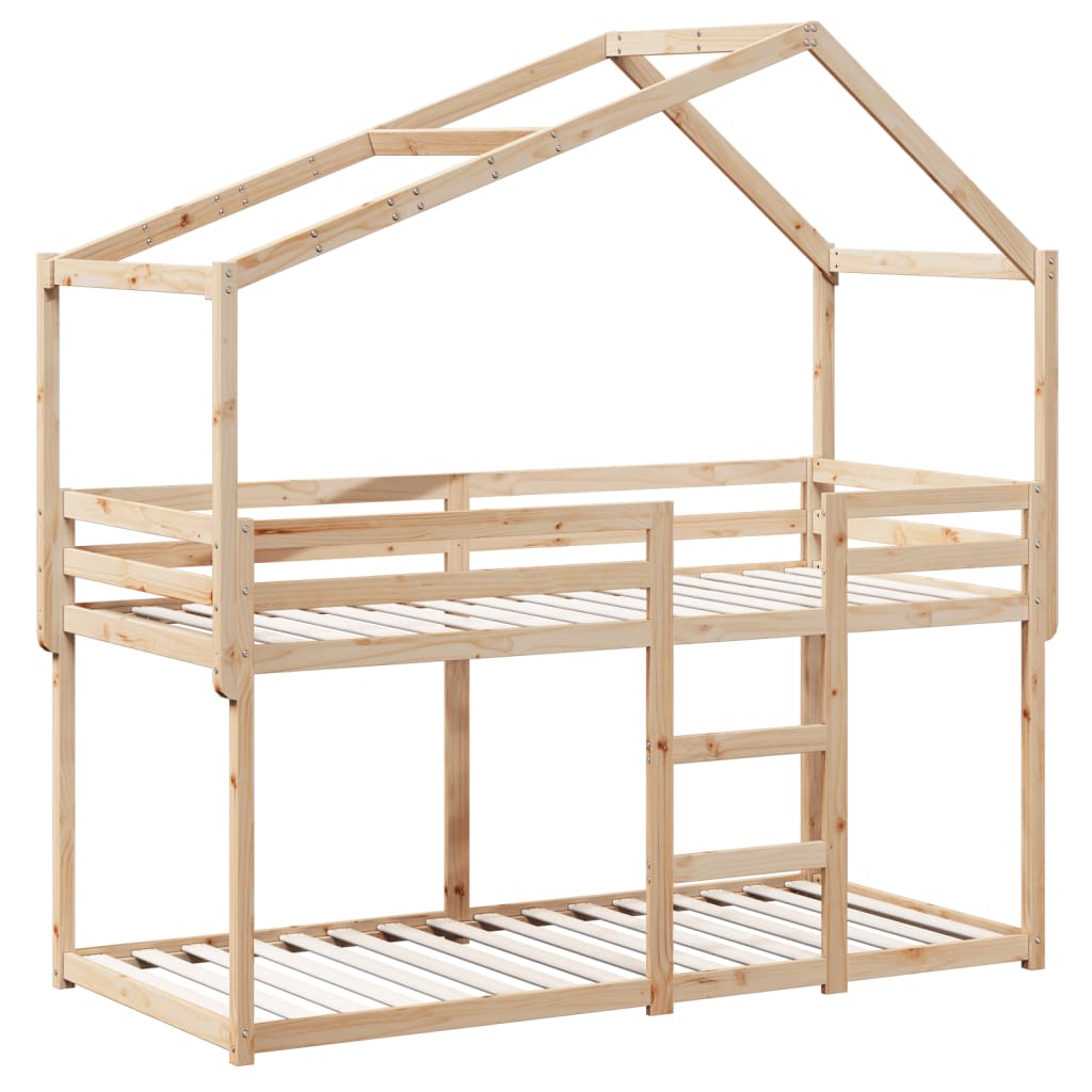 Bunk Bed without Mattress 75x190 cm Small Single Solid Wood Pine