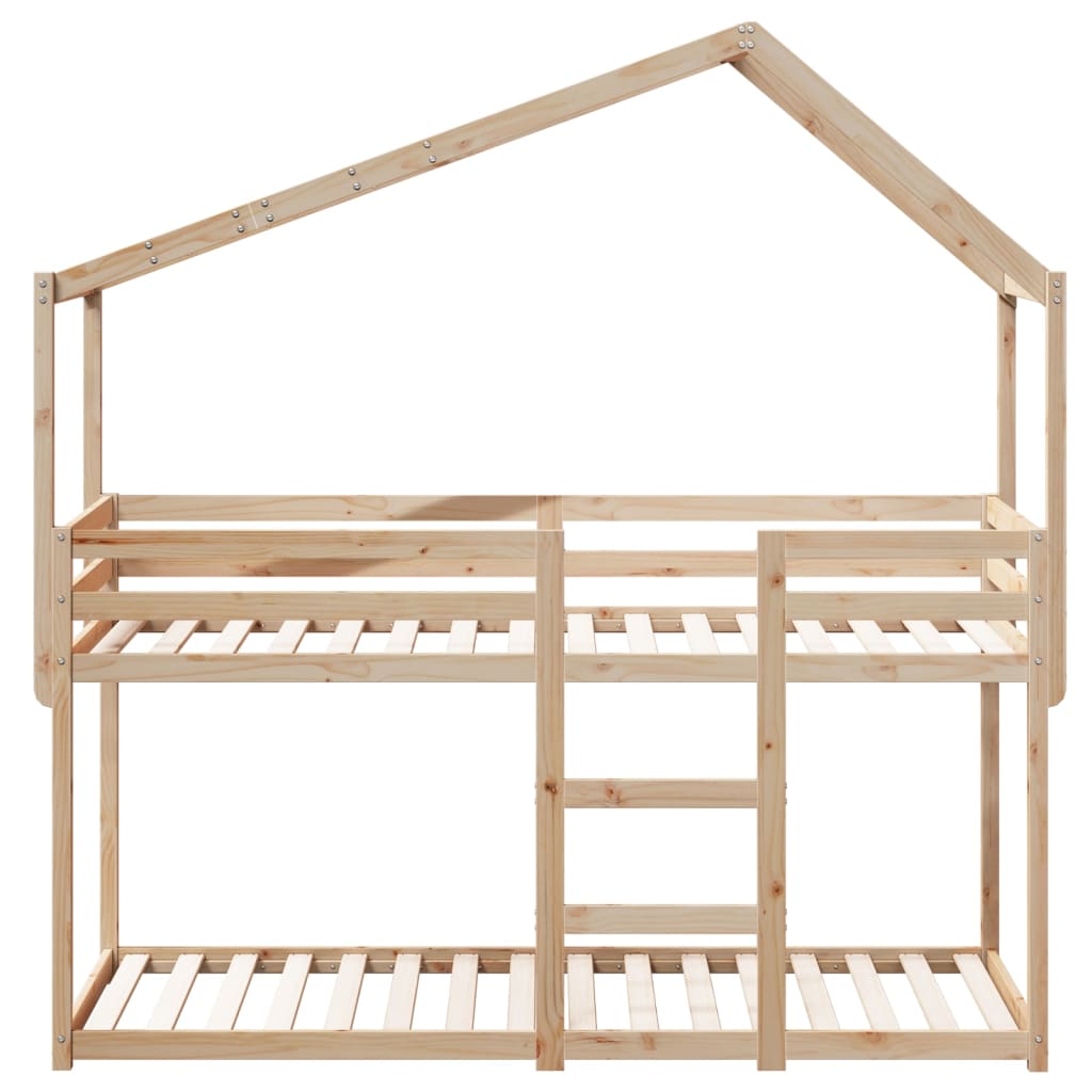 Bunk Bed without Mattress 75x190 cm Small Single Solid Wood Pine