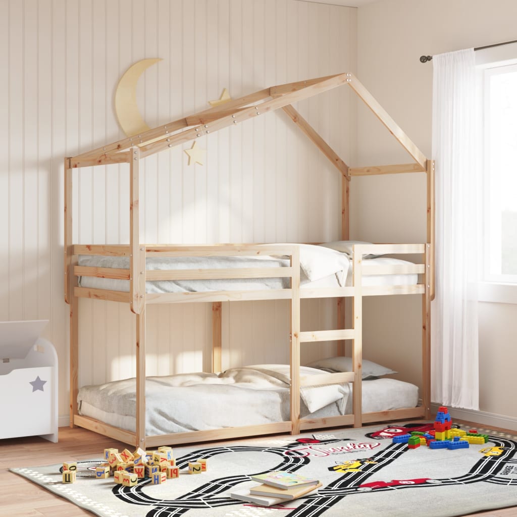 Bunk Bed without Mattress 75x190 cm Small Single Solid Wood Pine