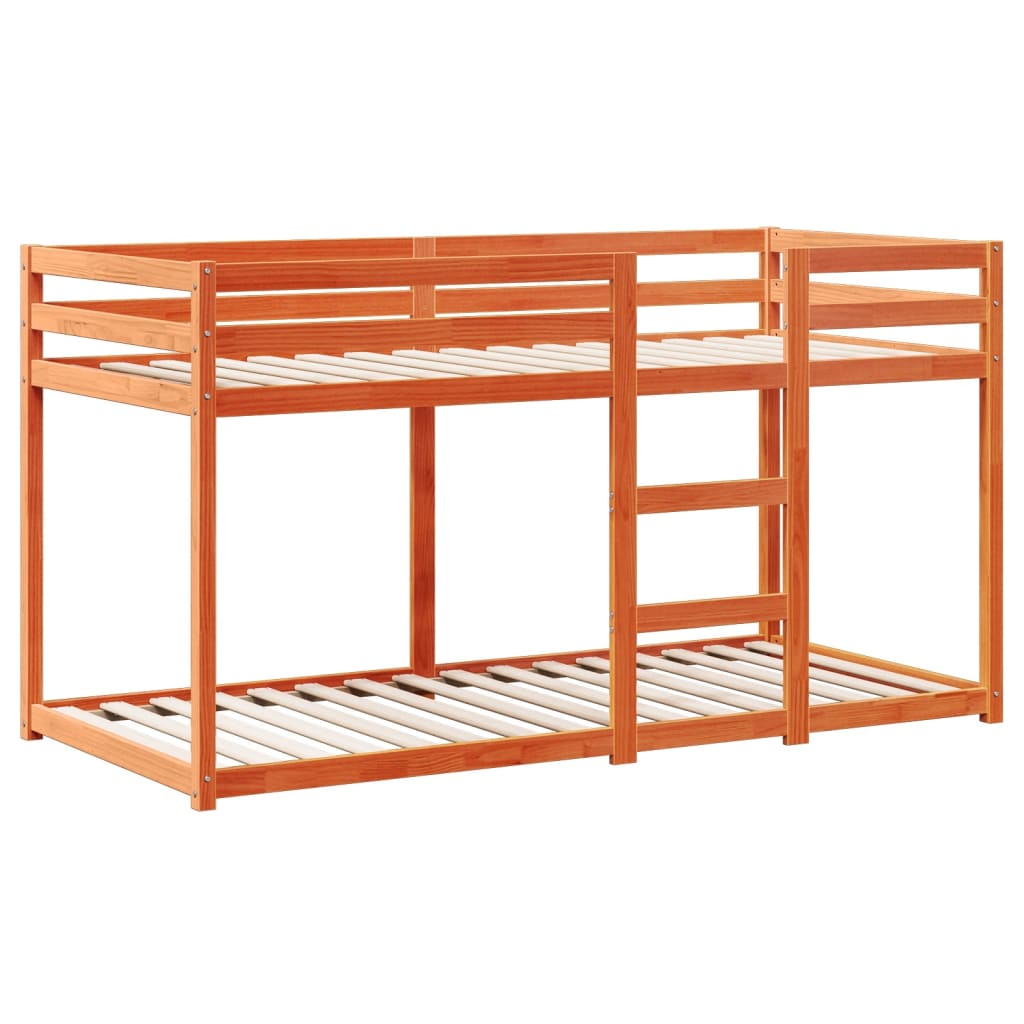 Bunk Bed without Mattress Wax Brown 75x190 cm Small Single Solid Wood Pine