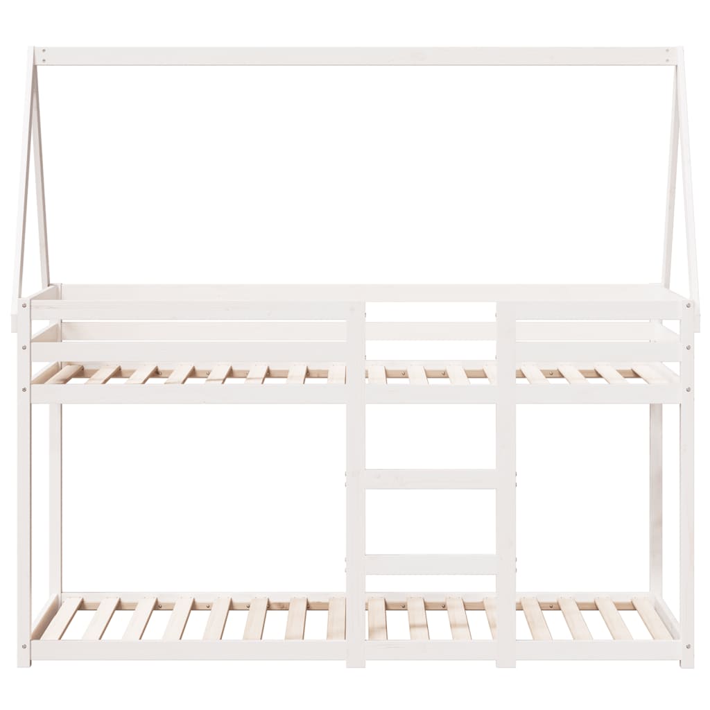 Bunk Bed without Mattress White 75x190 cm Small Single Solid Wood Pine