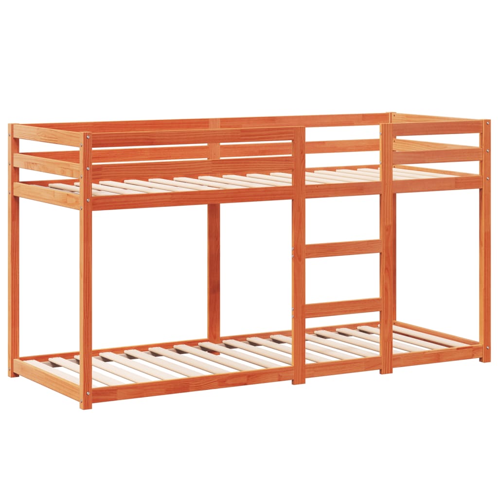 Bunk Bed without Mattress Wax Brown 75x190 cm Small Single Solid Wood Pine
