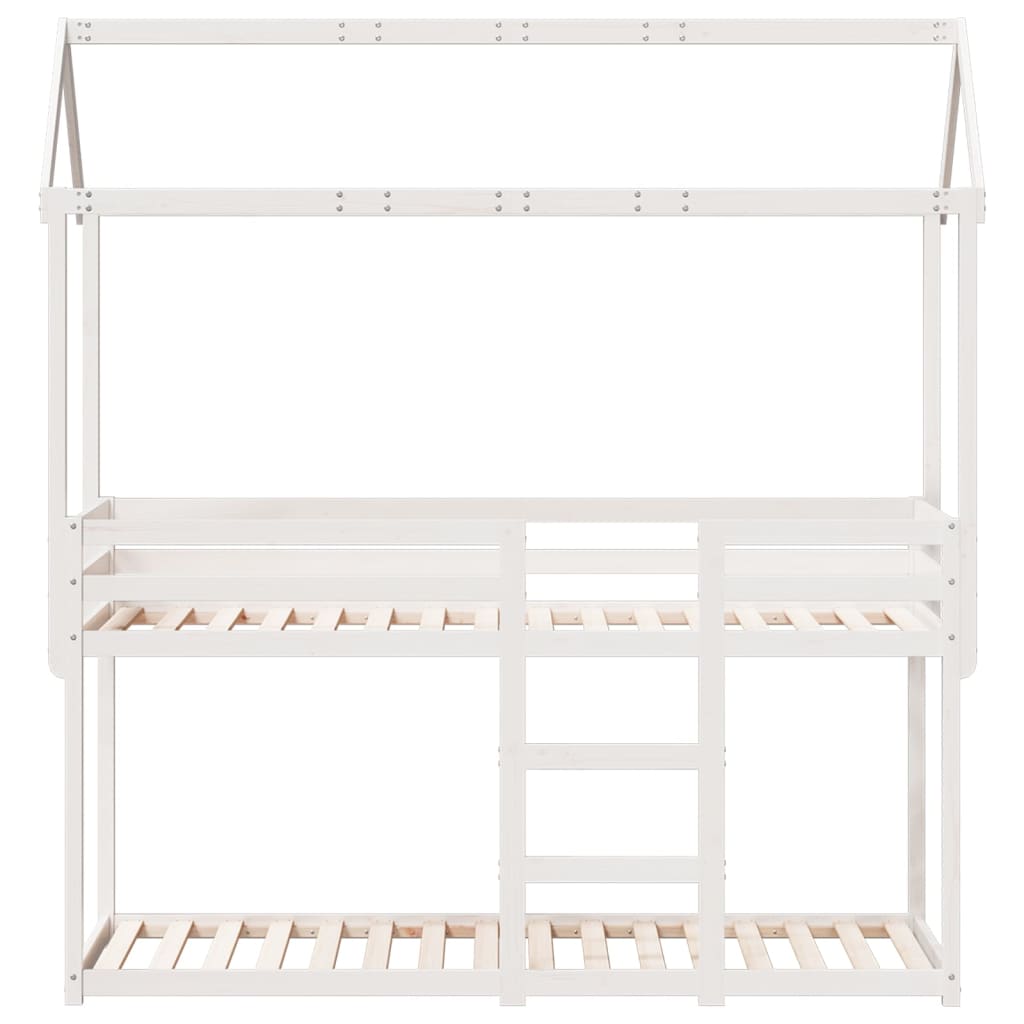 Bunk Bed without Mattress White 90x190 cm Single Solid Wood Pine