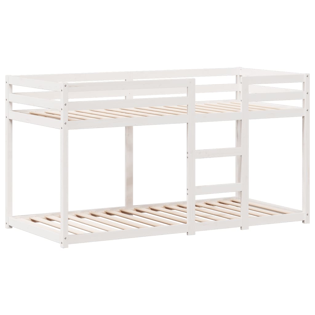 Bunk Bed without Mattress White 90x190 cm Single Solid Wood Pine