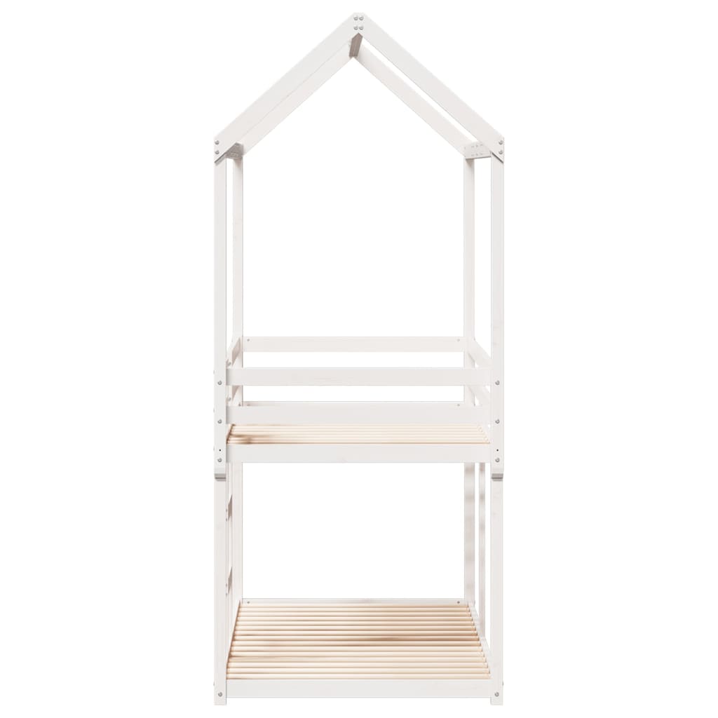 Bunk Bed without Mattress White 90x190 cm Single Solid Wood Pine