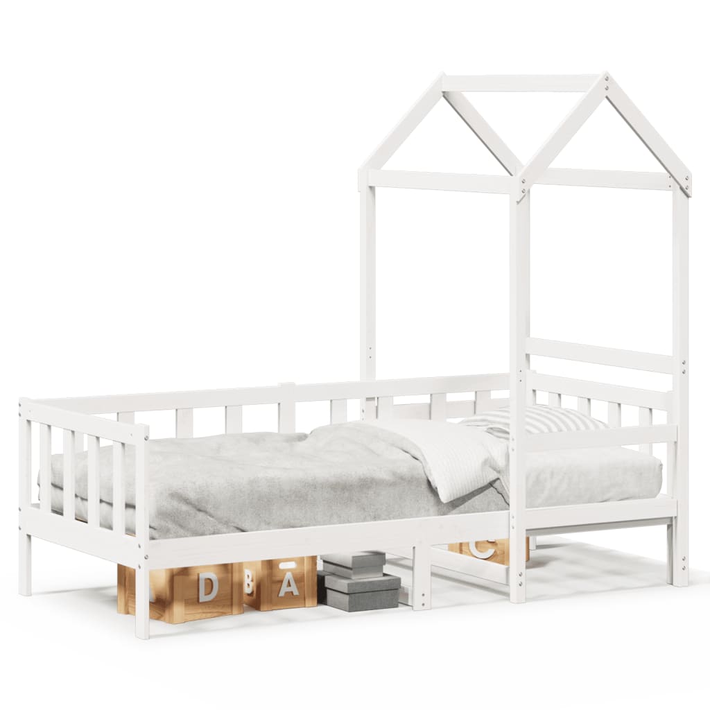 Day Bed with Roof without Mattress White 80x200 cm Solid Wood