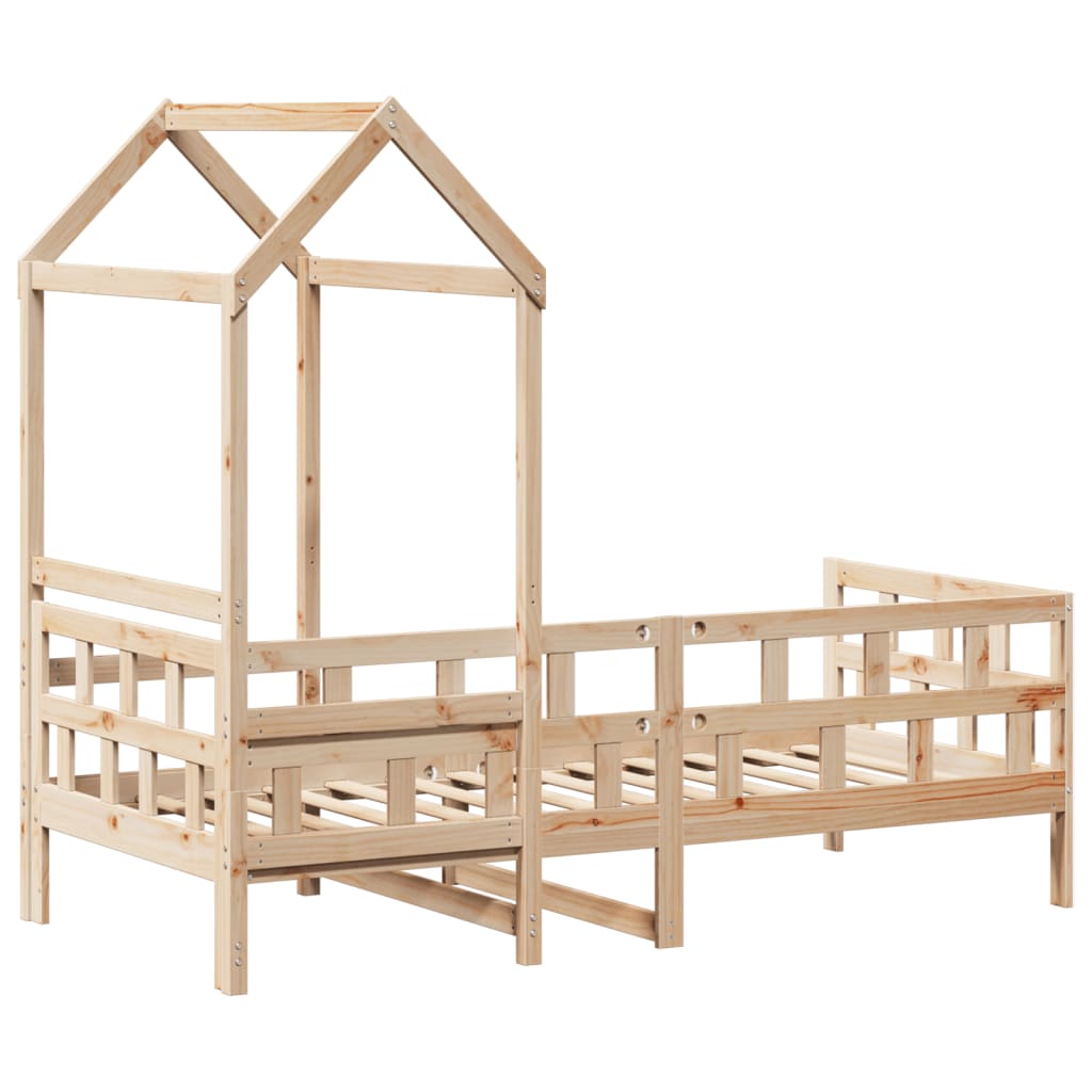 Day Bed with Roof without Mattress 90x200 cm Solid Wood