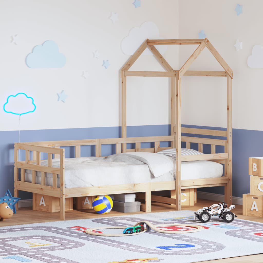 Day Bed with Roof without Mattress 90x190 cm Single Solid Wood