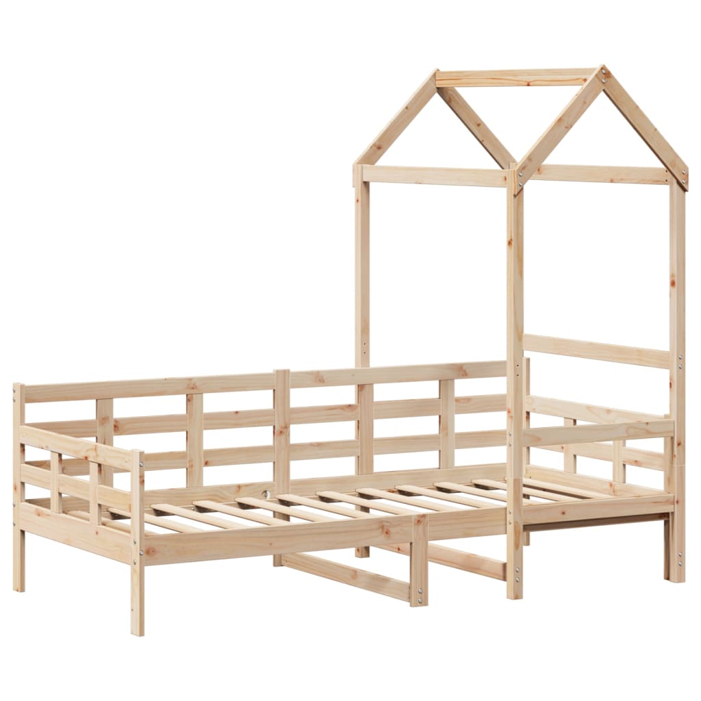 Day Bed with Roof without Mattress 90x190 cm Single Solid Wood