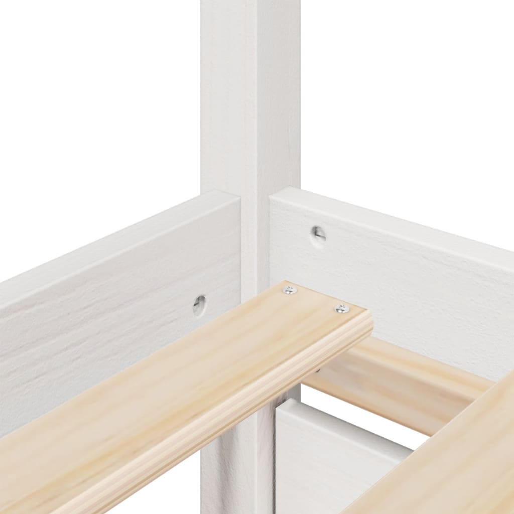 Bed Frame without Mattress White 150x200 cm King Size Solid Wood Pine