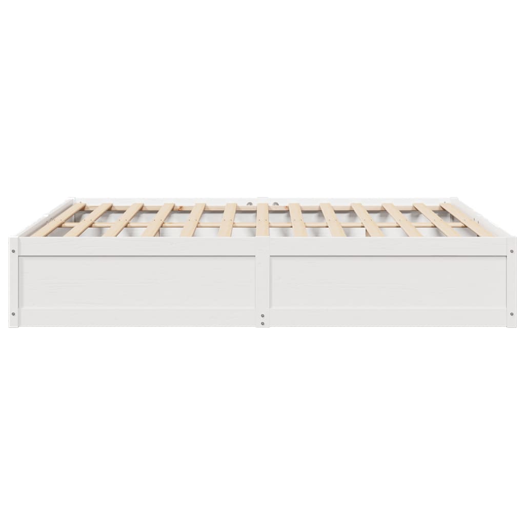 Bed Frame without Mattress White 180x200 cm Super King Solid Wood Pine