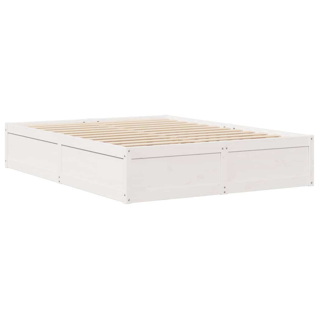 Bed Frame without Mattress White 160x200 cm Solid Wood Pine