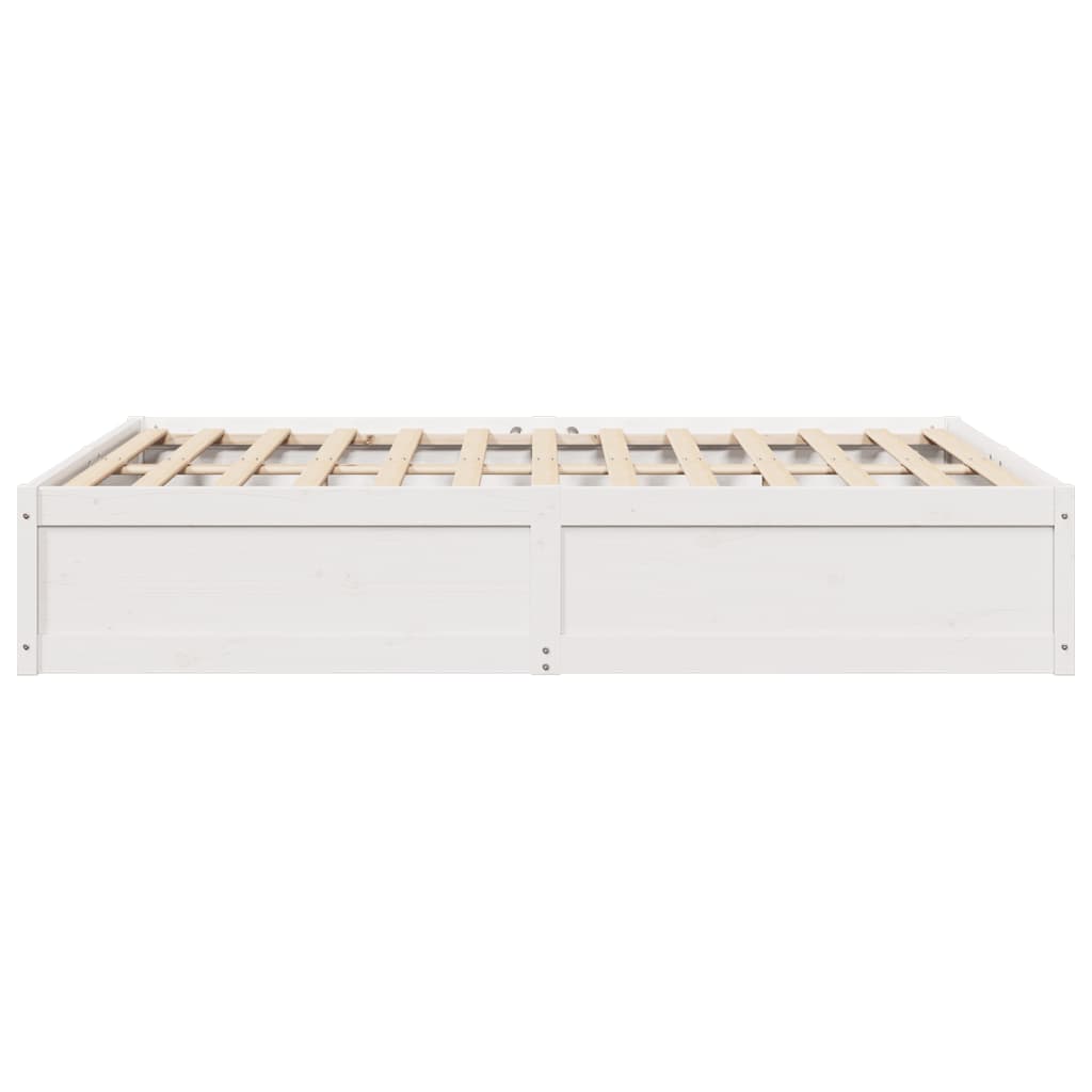 Bed Frame without Mattress White 160x200 cm Solid Wood Pine