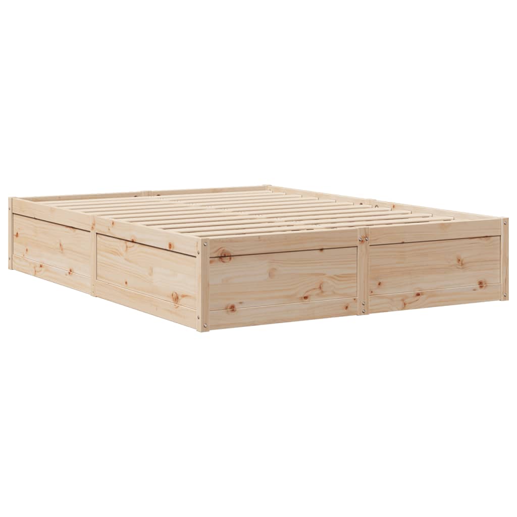 Bed Frame without Mattress 140x200 cm Solid Wood Pine