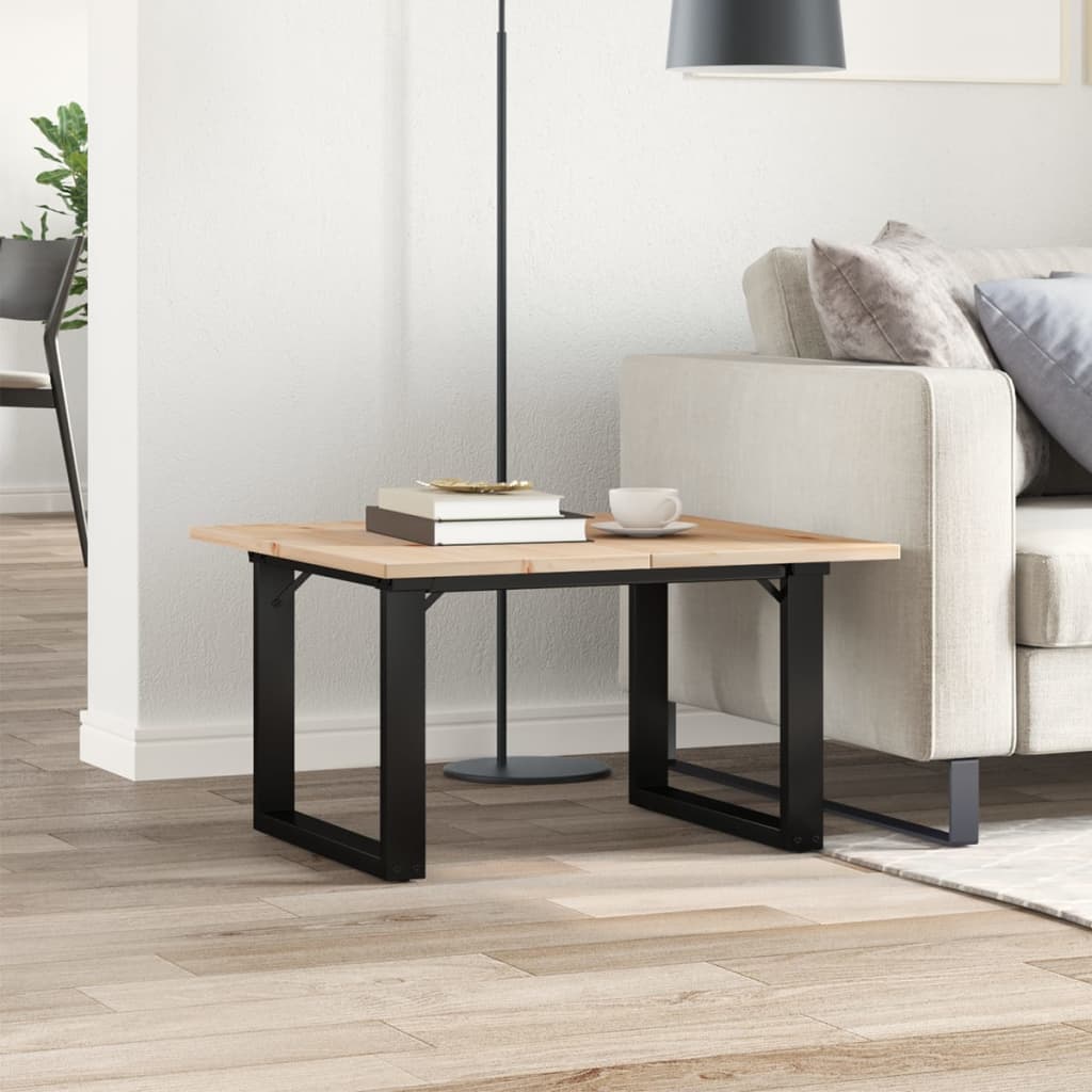 Coffee Table O-Frame 60x60x40 cm Solid Wood Pine and Steel