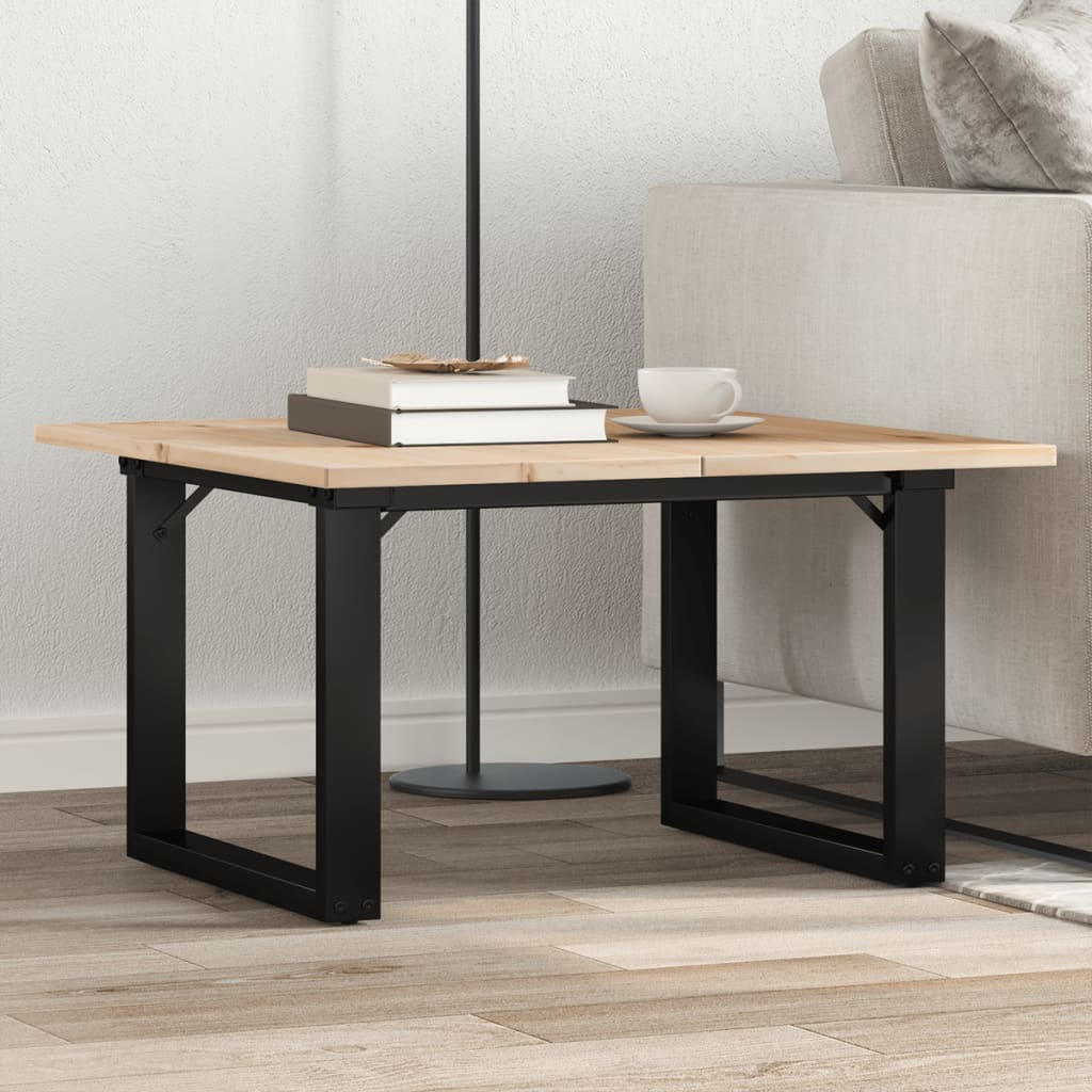 Coffee Table O-Frame 60x60x40 cm Solid Wood Pine and Steel