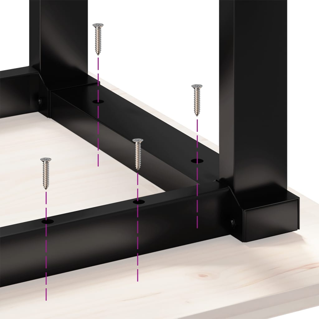Dining Table O-Frame 180x90x75 cm Solid Wood Pine and Steel