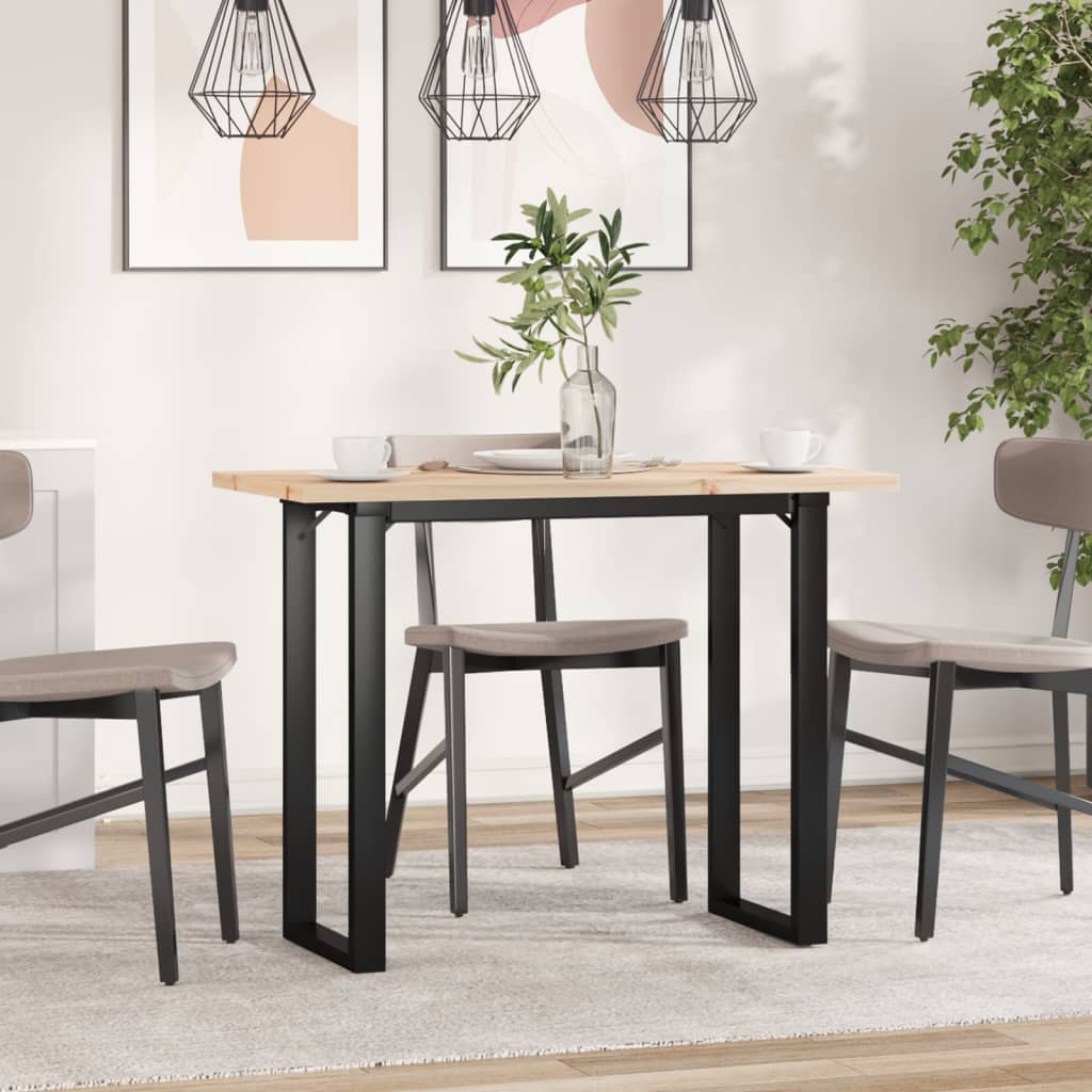 Dining Table O-Frame 100x50x75.5 cm Solid Wood Pine and Steel