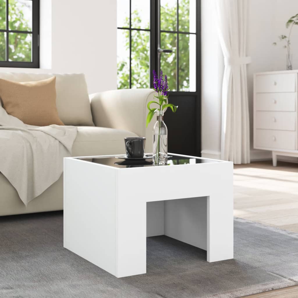 Coffee Table with Infinity LED White 40x40x30 cm
