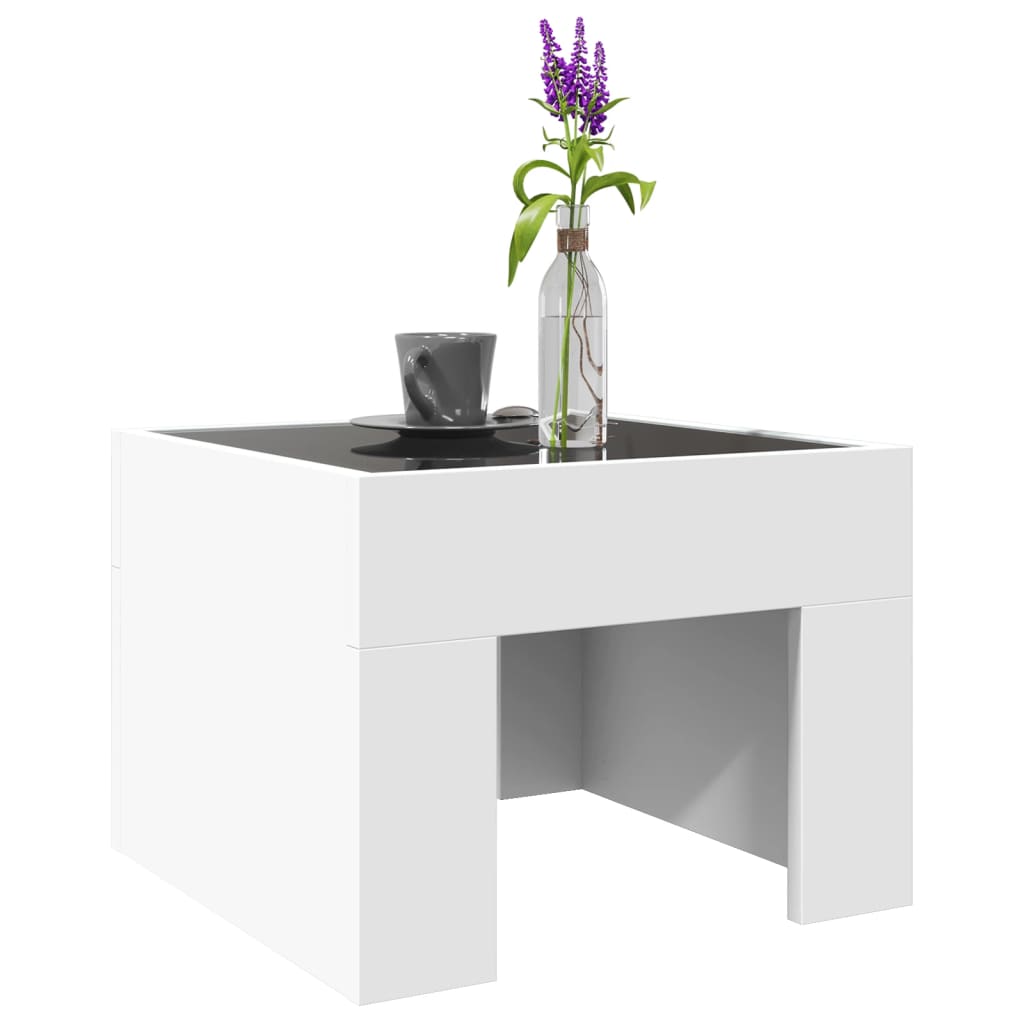 Coffee Table with Infinity LED White 40x40x30 cm
