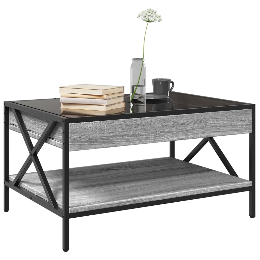 Coffee Table with Infinity LED Grey Sonoma 70x50x38 cm