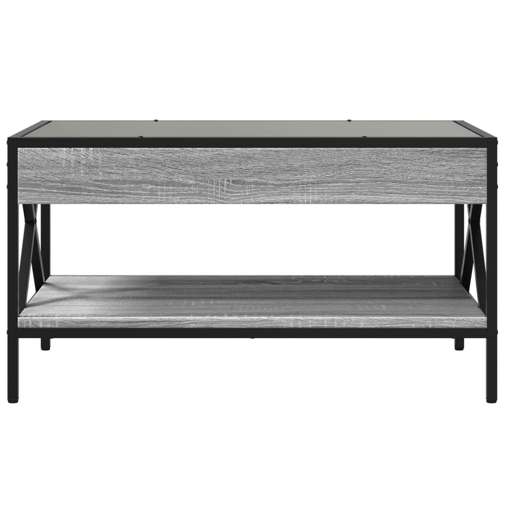 Coffee Table with Infinity LED Grey Sonoma 70x50x38 cm