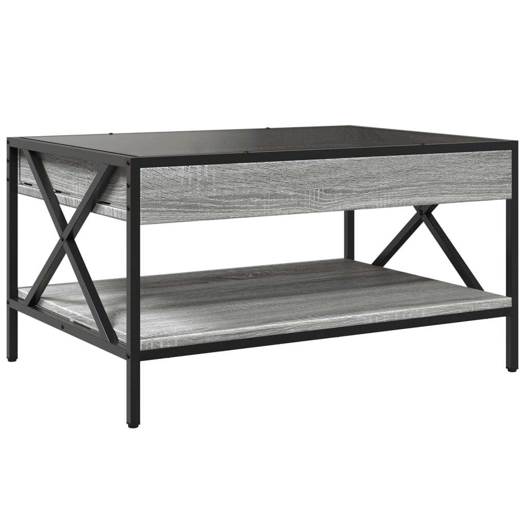 Coffee Table with Infinity LED Grey Sonoma 70x50x38 cm