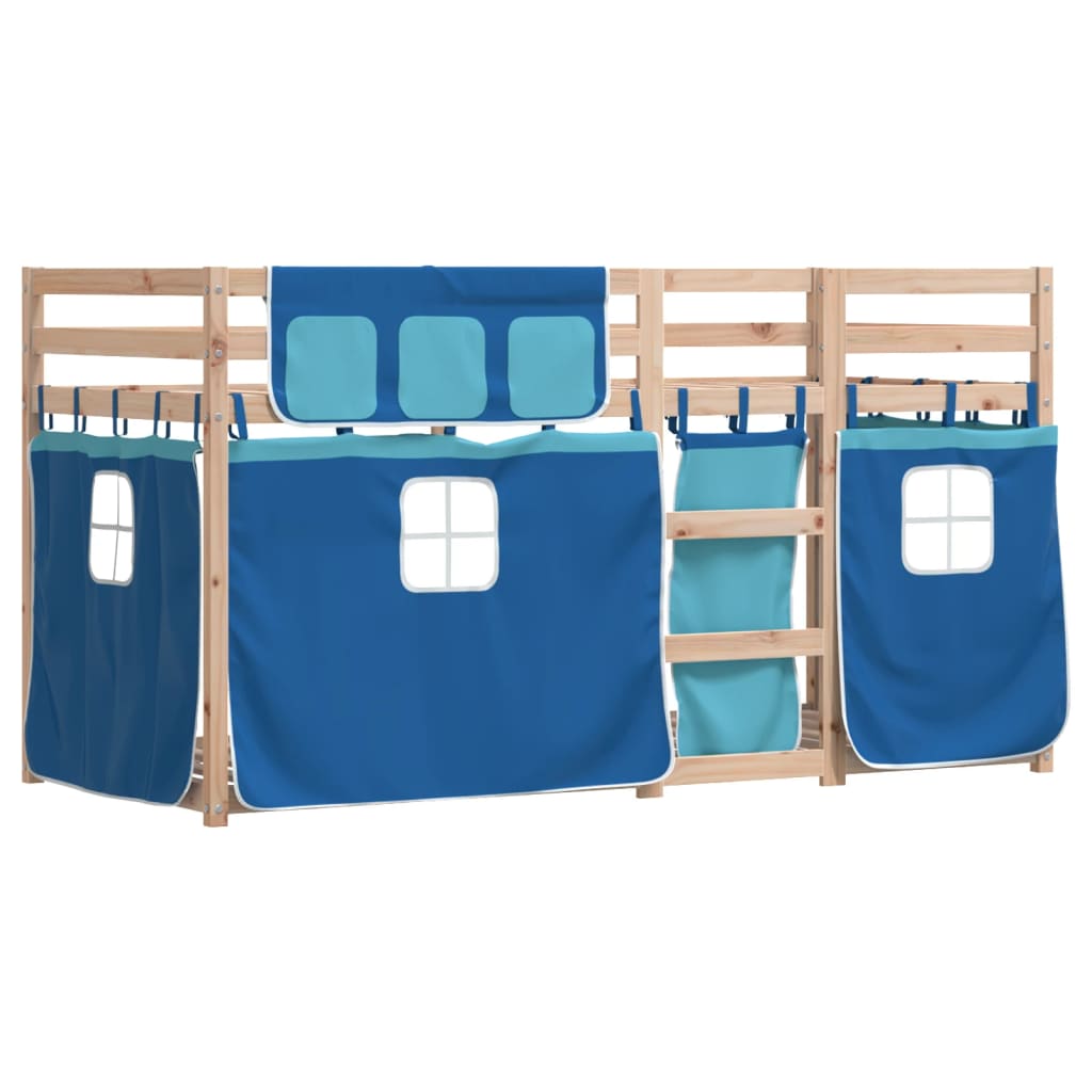 Bunk Bed without Mattress Blue 75x190 cm Small Single Solid Wood Pine