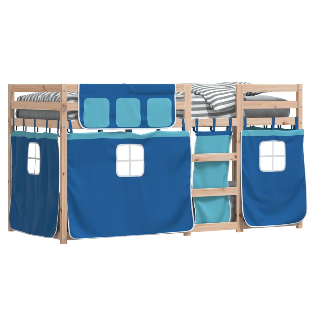 Bunk Bed without Mattress Blue 75x190 cm Small Single Solid Wood Pine
