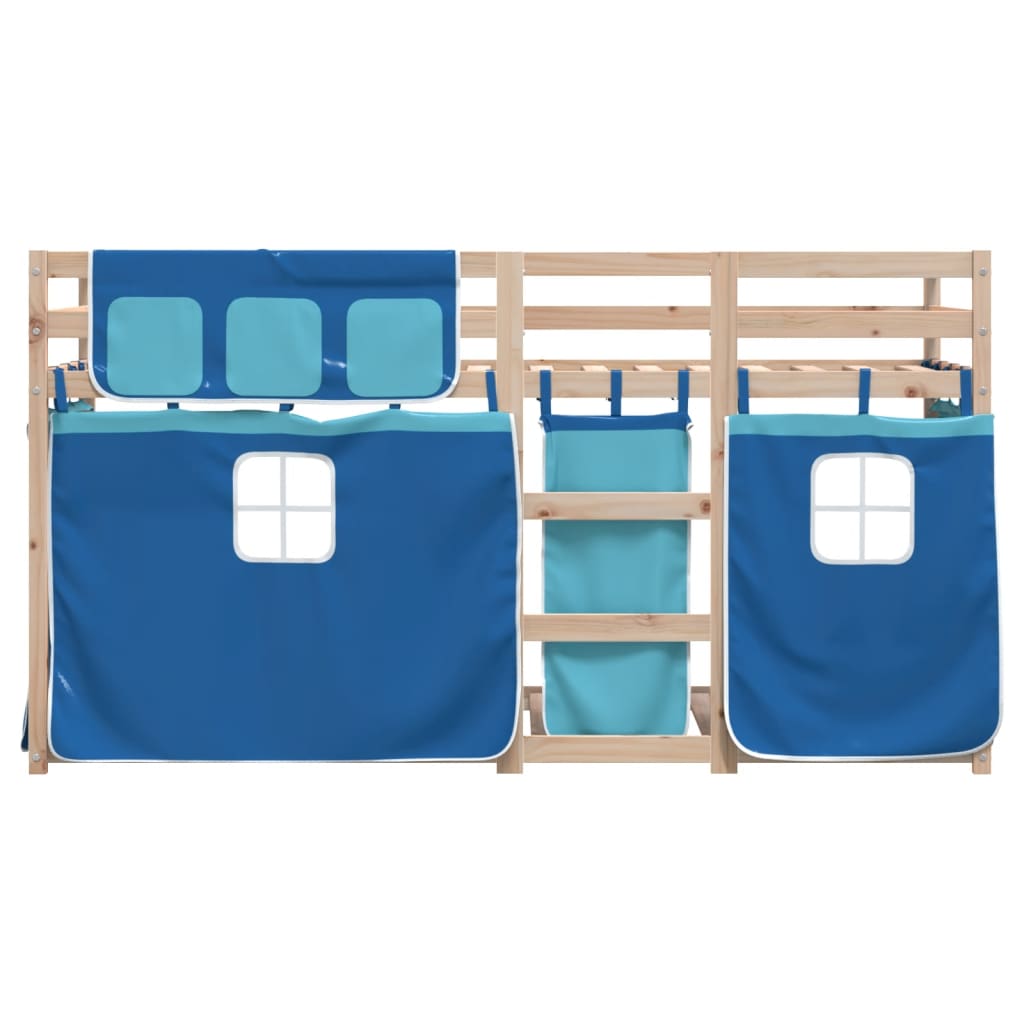 Bunk Bed without Mattress Blue 75x190 cm Small Single Solid Wood Pine