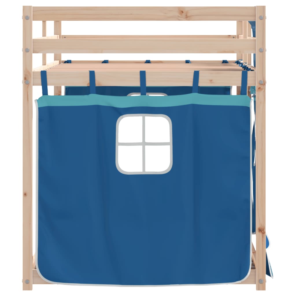 Bunk Bed without Mattress Blue 75x190 cm Small Single Solid Wood Pine