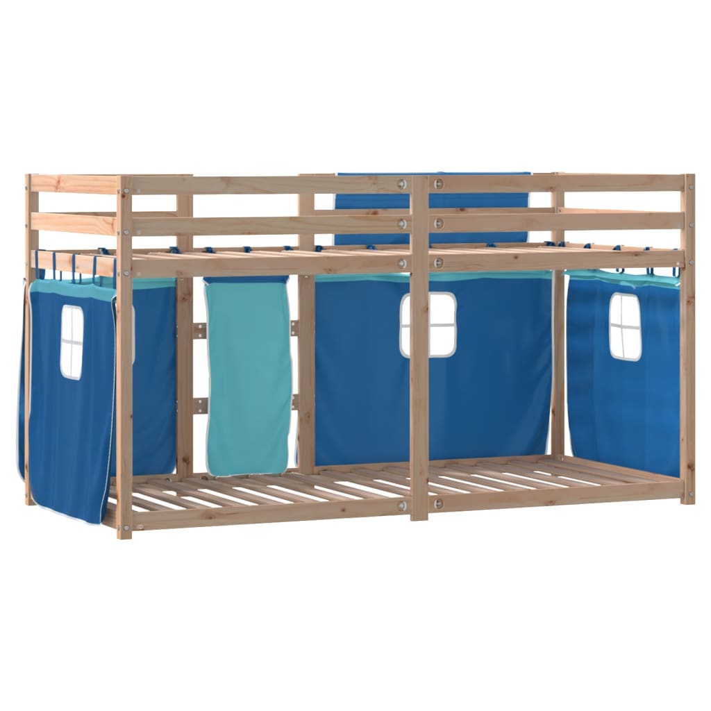 Bunk Bed without Mattress Blue 75x190 cm Small Single Solid Wood Pine