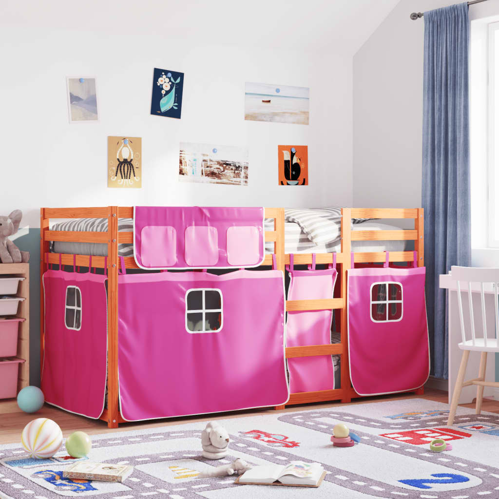 Bunk Bed without Mattress Pink 80x200 cm Solid Wood Pine