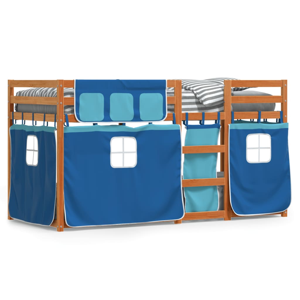 Bunk Bed without Mattress Blue 75x190 cm Small Single Solid Wood Pine