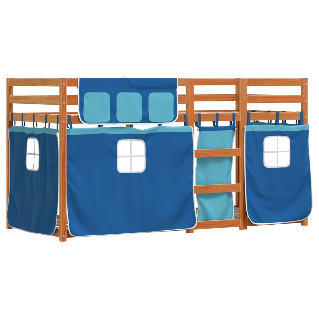 Bunk Bed without Mattress Blue 75x190 cm Small Single Solid Wood Pine