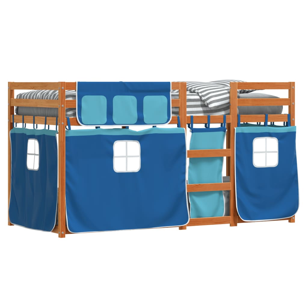 Bunk Bed without Mattress Blue 75x190 cm Small Single Solid Wood Pine