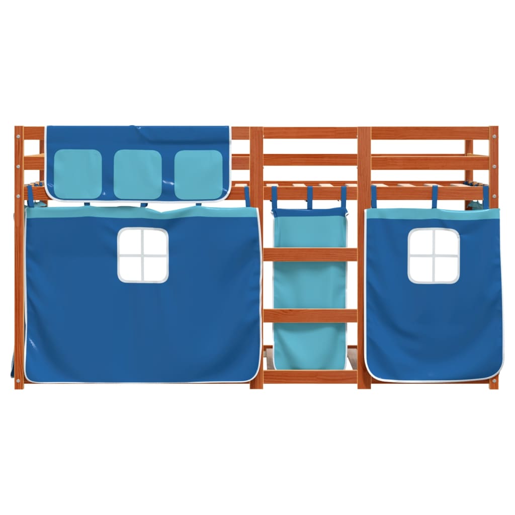 Bunk Bed without Mattress Blue 75x190 cm Small Single Solid Wood Pine