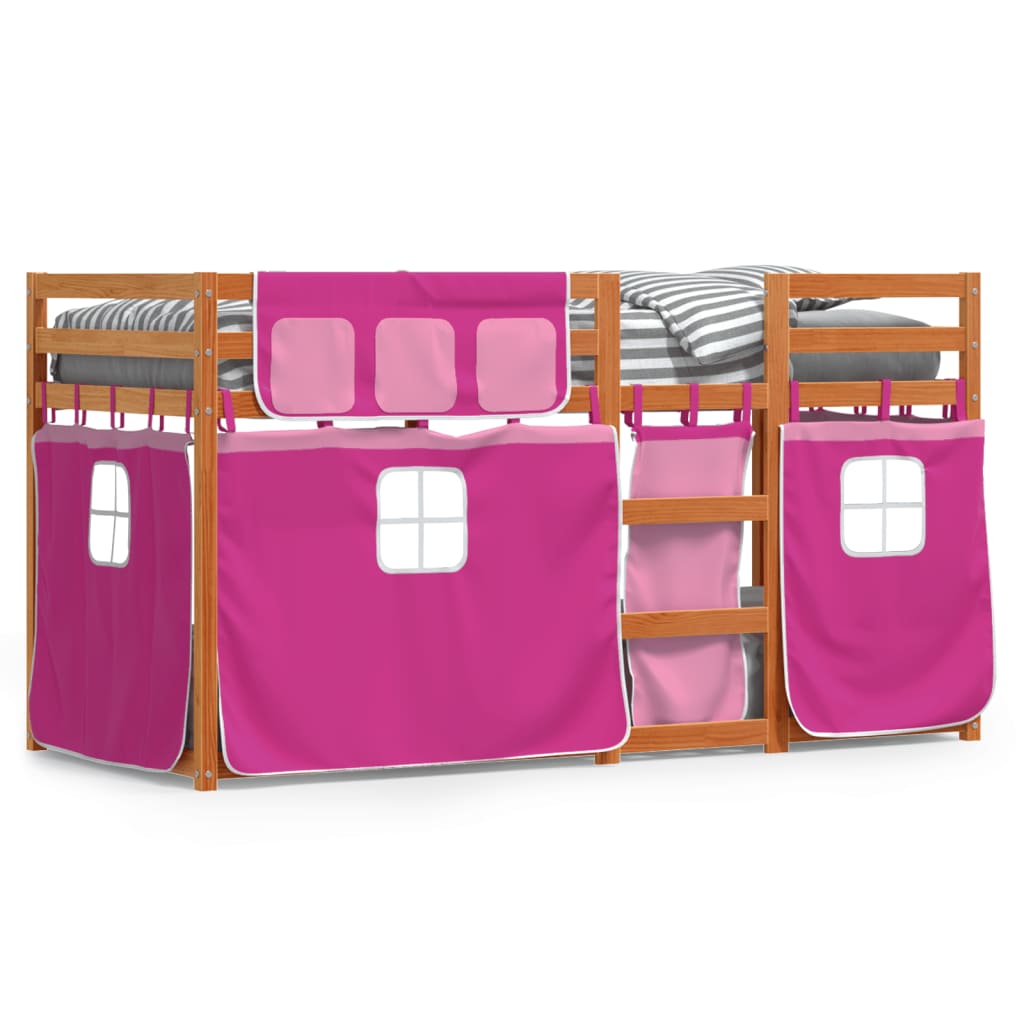 Bunk Bed without Mattress Pink 75x190 cm Small Single Solid Wood Pine