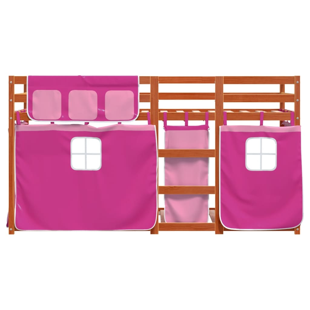 Bunk Bed without Mattress Pink 75x190 cm Small Single Solid Wood Pine