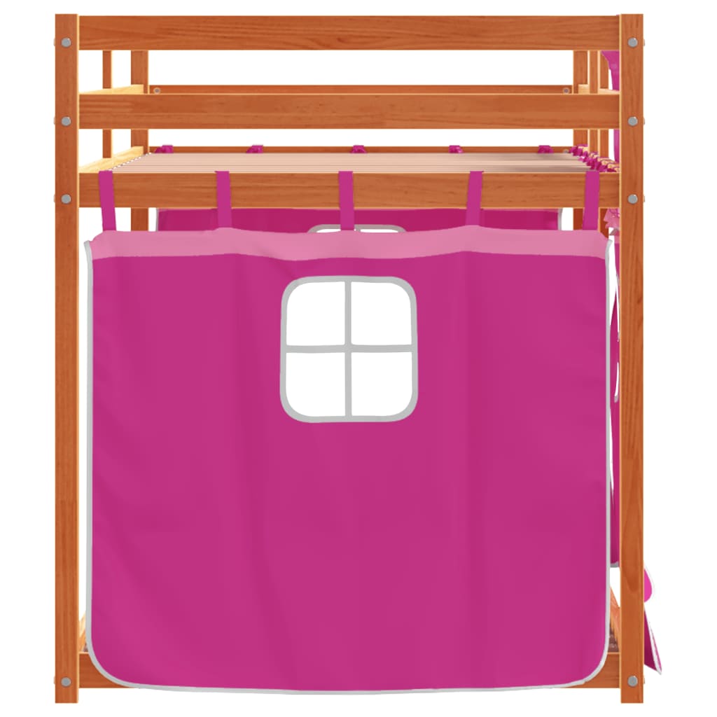 Bunk Bed without Mattress Pink 75x190 cm Small Single Solid Wood Pine
